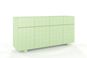 Nowoczesna komoda z frontami 3D Skandica CUBO LONG / kolor pudrowa zieleń / szer. 169 cm