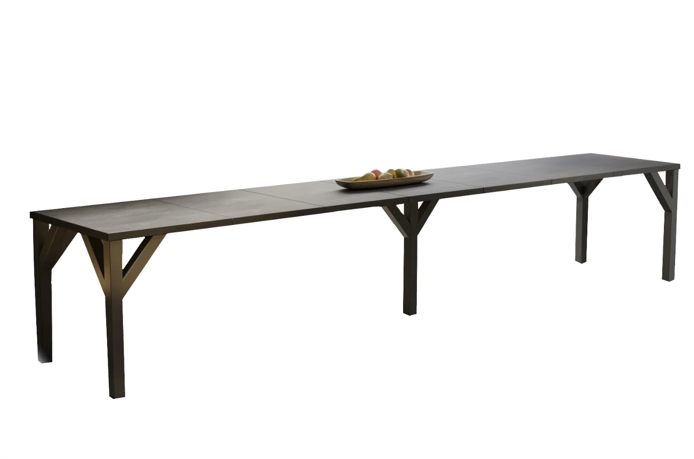 Nowoczesny rozkładany stół DUNAJ na metalowych nogach 130-240 x 90 cm (ciemny beton)