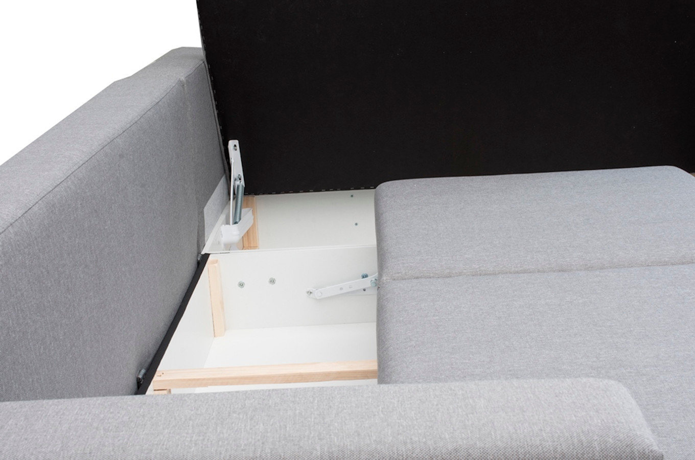 Nowoczesny rozkładany narożnik PEDRO z pojemnikiem na pościel
