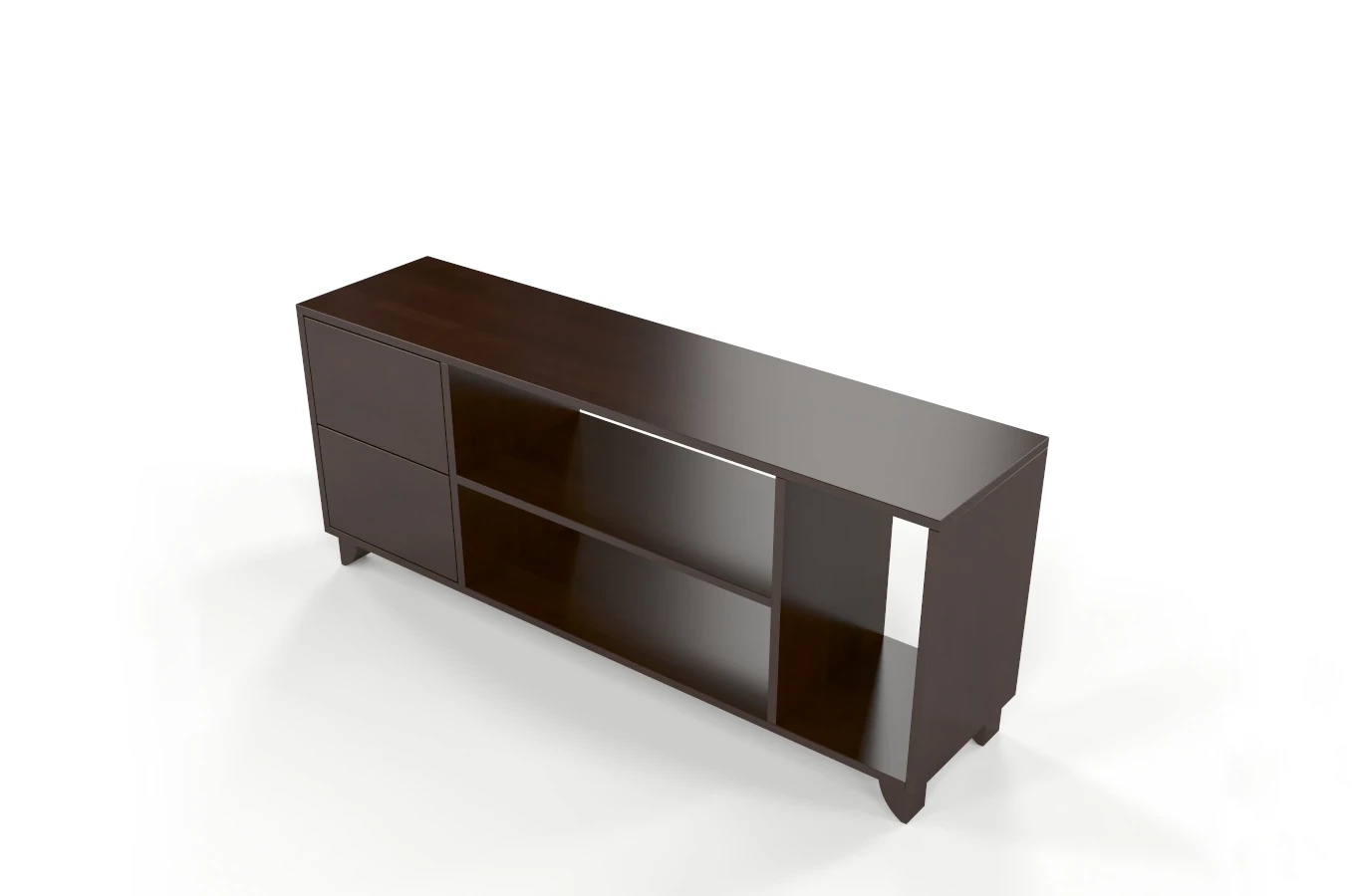 Drewniana szafka RTV bukowa Visby VIVECA na nóżkach / szer. 140 cm