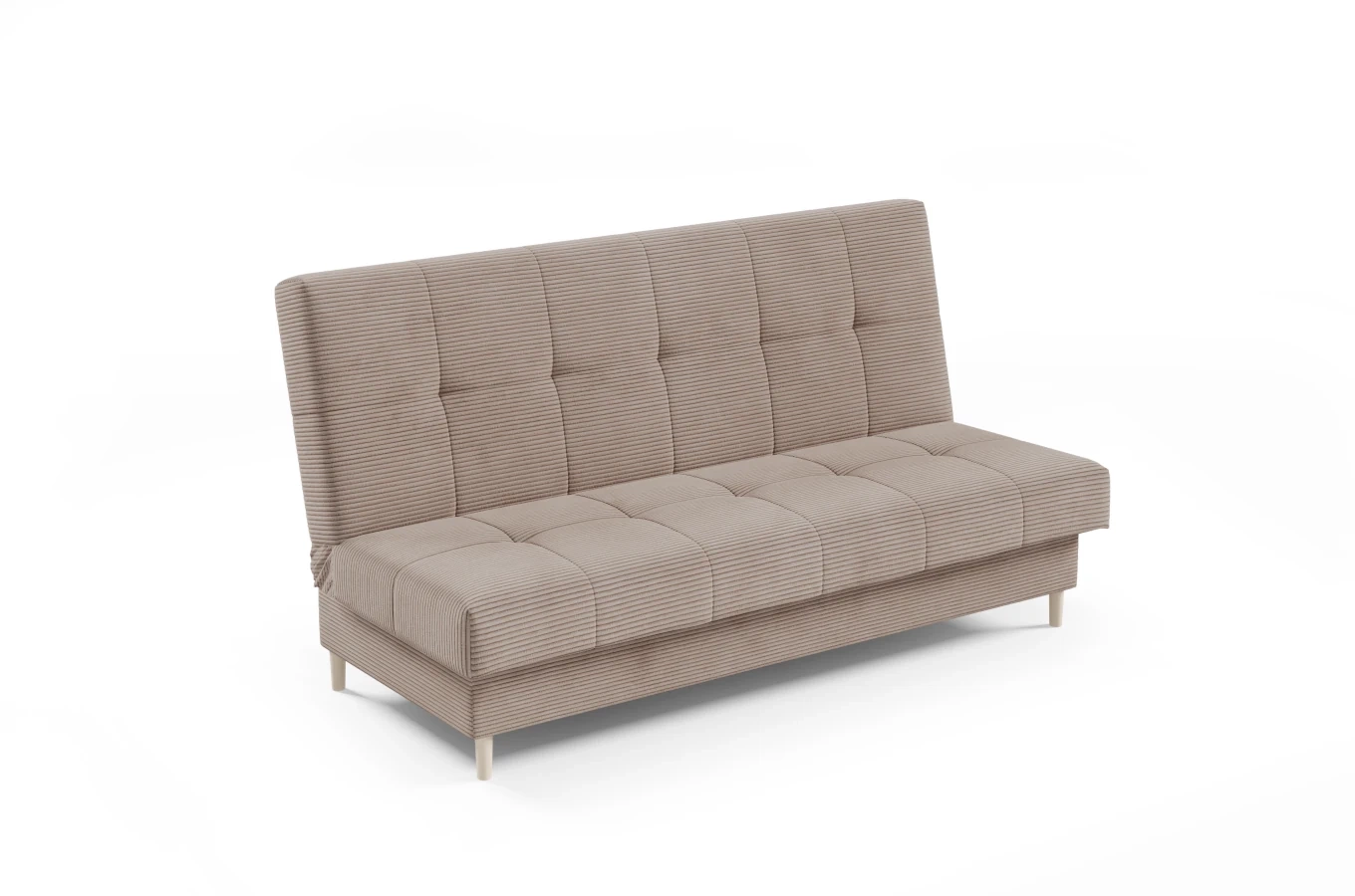 Nowoczesna sofa ABBY w skandynawskim stylu z funkcją spania i pojemnikiem na pościel