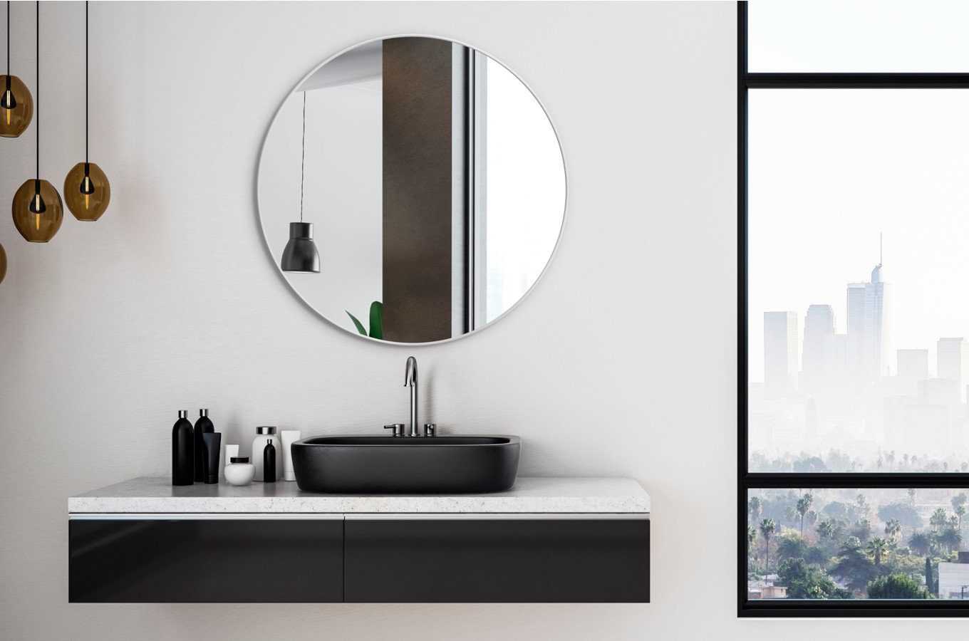 Okrągłe lustro SCANDINAVIA DELICATE / rama dostępna w 5 kolorach