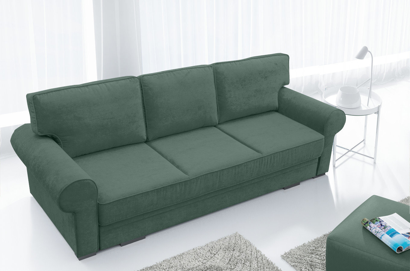 Elegancka rozkładana sofa CHESTER z pojemnikiem na pościel