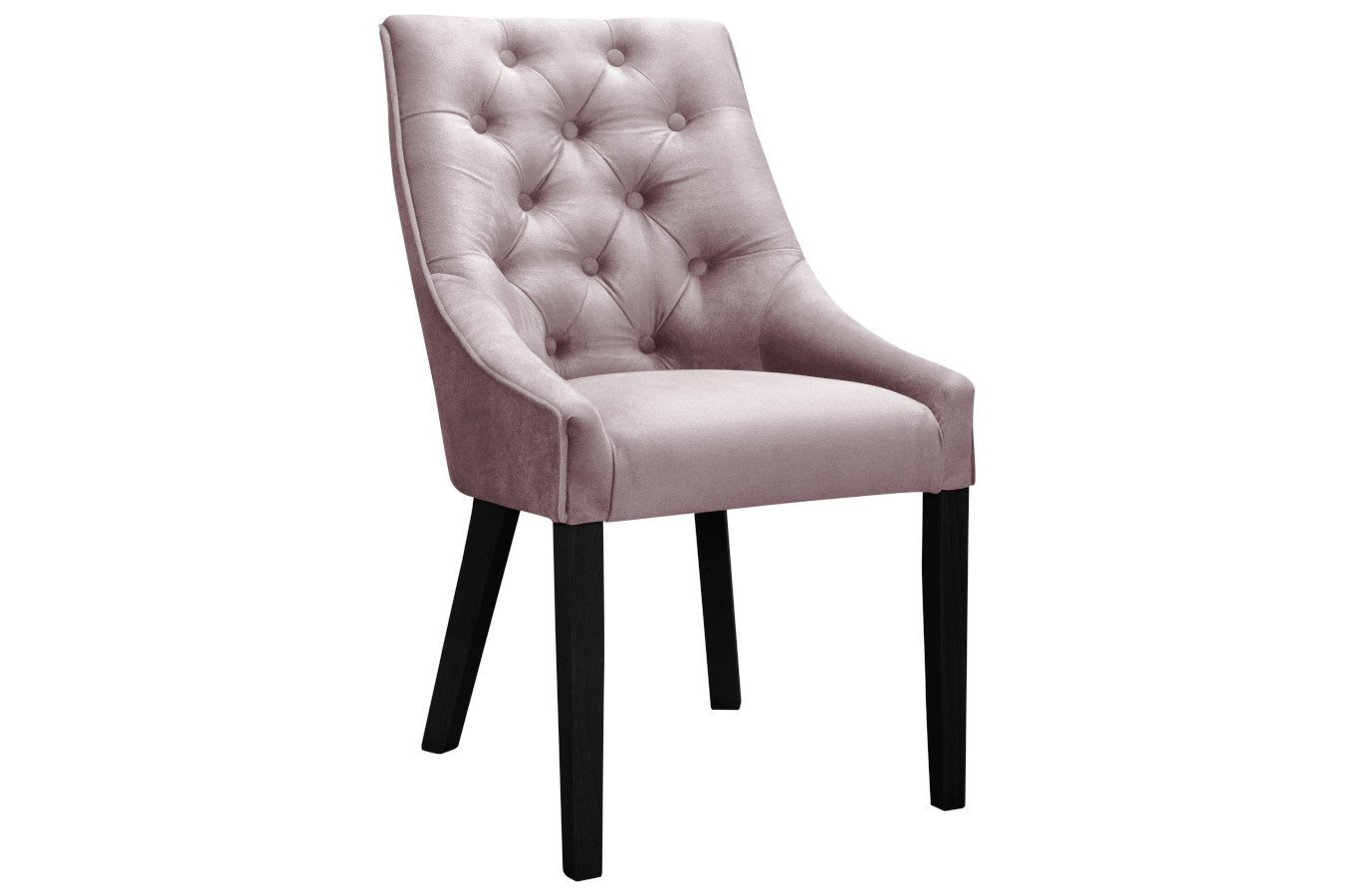 Eleganckie pikowane krzesło DONNA CHESTERFIELD na drewnianych nogach