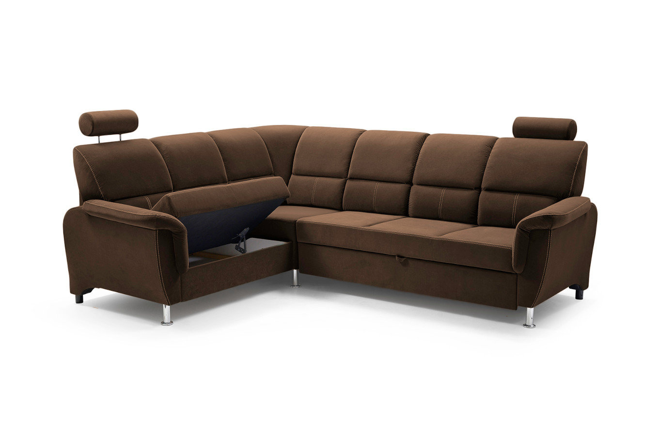 Klasyczny rozkładany narożnik DANIELA z pojemnikiem na pościel