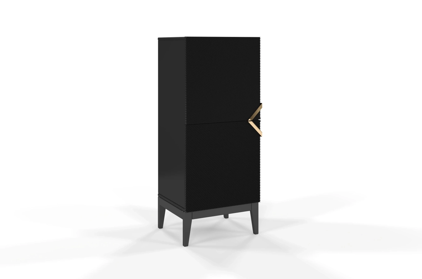 Drewniana komoda Visby DEMI HIGH 2D / kolor czarny / szer. 50,5 cm