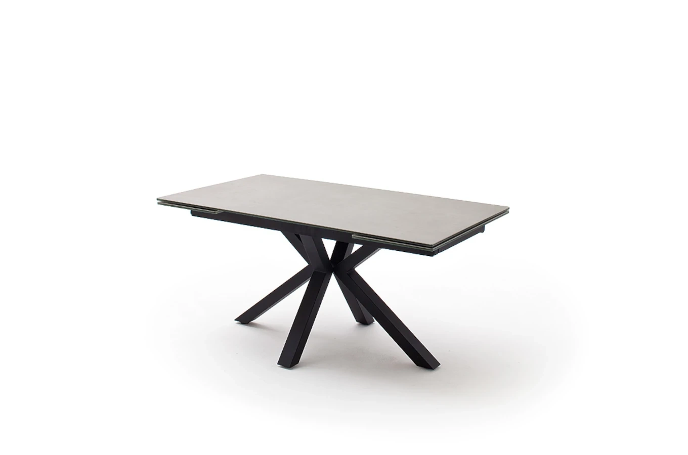 Nowoczesny rozkładany stół NAGANO z ceramicznym blatem na metalowych nogach, kolor jasny szary / 160-240 x 90 cm