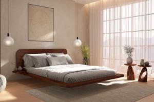 Łóżko lewitujące drewniane bukowe Skandica JAPANDIC