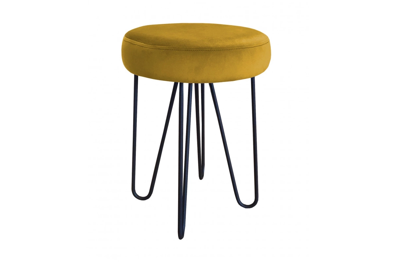 Tapicerowany taboret SECONDO na metalowych nogach / kolor tkaniny + podstawy do wyboru!