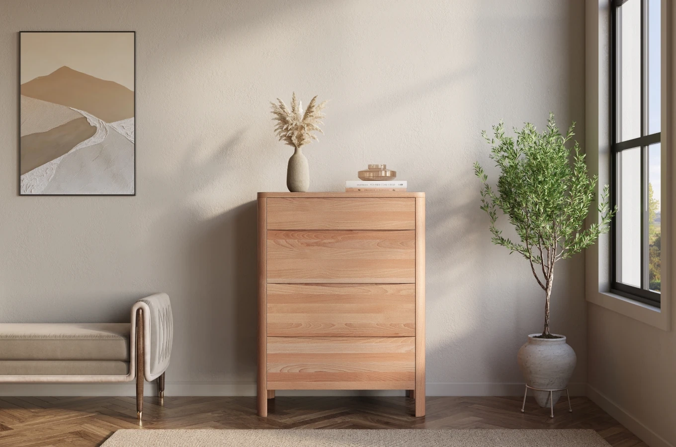 Drewniana komoda bukowa Visby MODENA 80