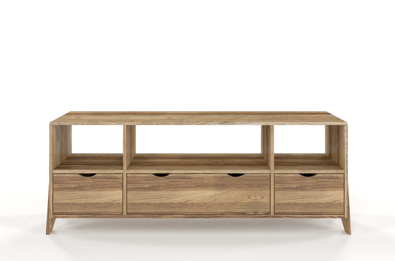 Drewniana szafka RTV dębowa Visby GDYNIA na nóżkach / szer. 160 cm