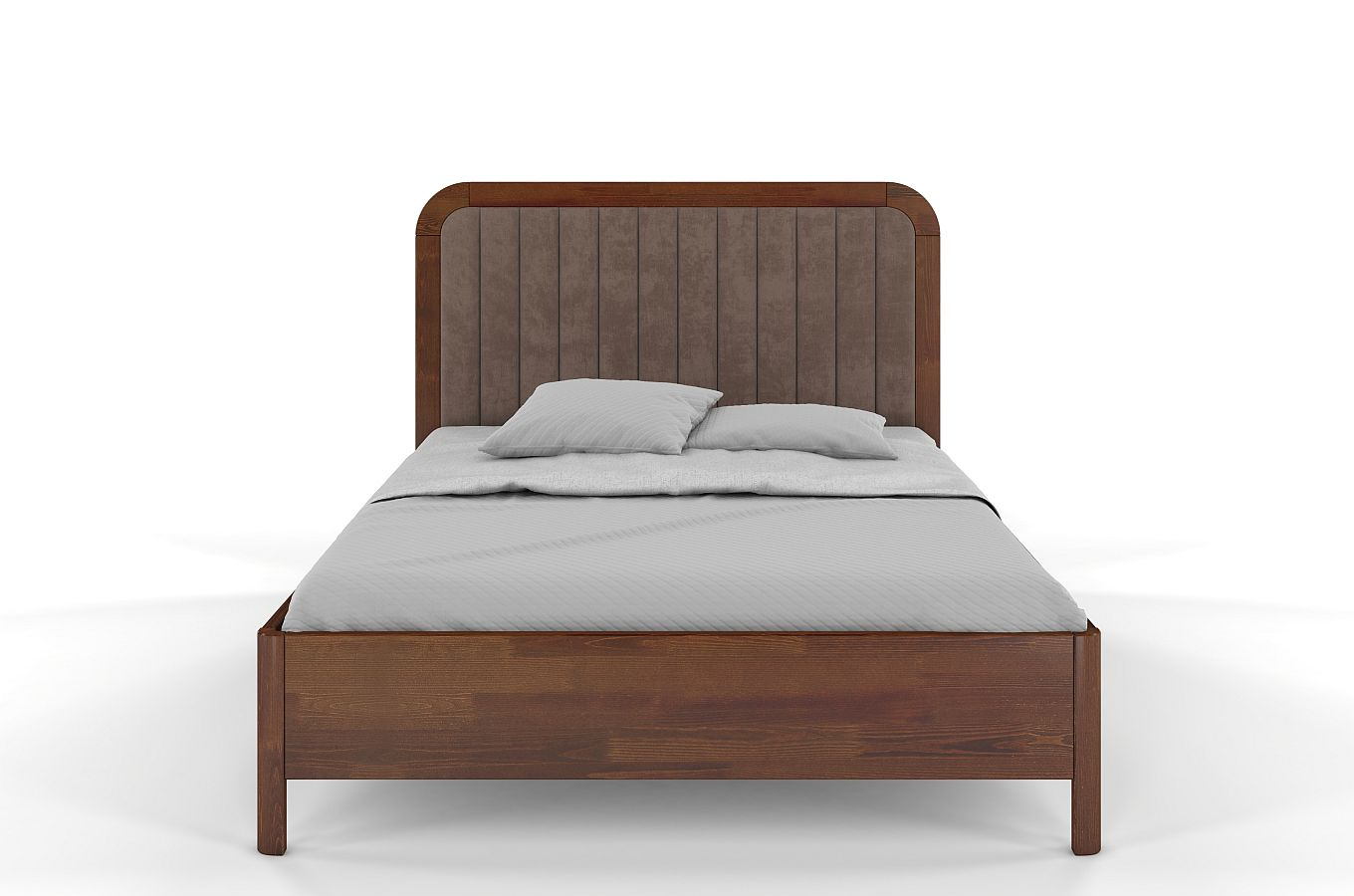 Tapicerowane łóżko drewniane sosnowe Visby MODENA BC z wysokim zagłówkiem (skrzynia na pościel)