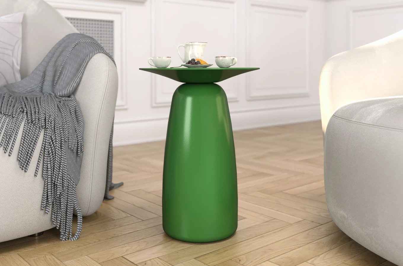 Stolik drewniany Kayani BAOBAB 44 różne kolory, wys. 44 cm / kolor groszkowa zieleń