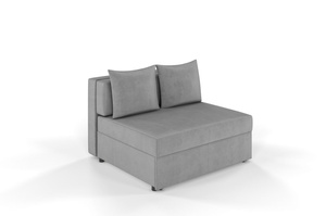 Jasno-szara rozkładana sofa Dancan OLGA z funkcją spania i pojemnikiem na pościel / szerokość 116 cm
