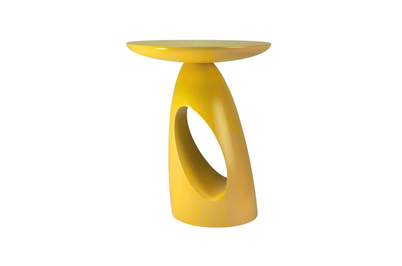 Stolik drewniany Kayani ISLAND różne kolory, wys. 40 cm / kolor żółty