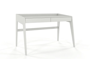 Drewniane biurko / toaletka z szufladami Visby LISA / kolor szary mleczny / 125x70 cm