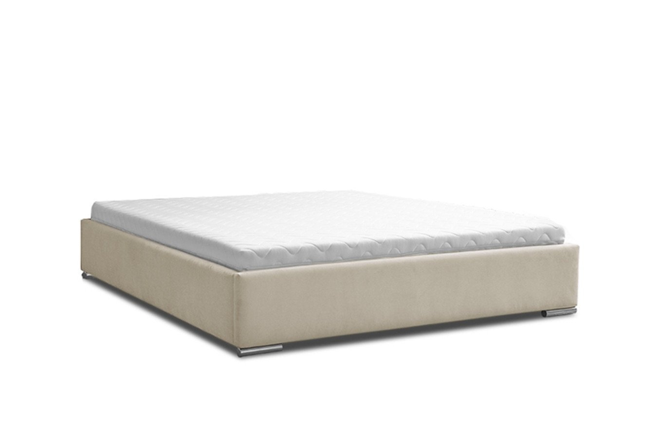 Klasyczne łóżko tapicerowane do sypialni WENER - bez zagłówka