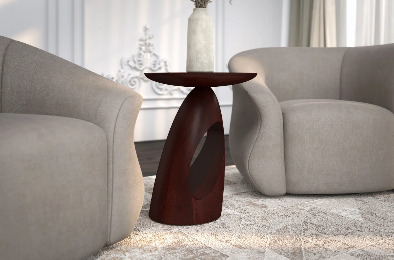 Stolik drewniany Kayani ISLAND różne kolory, wys. 40 cm