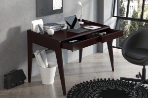 Drewniane bukowe biurko / toaletka z szufladami Visby LISA / kolor palisander