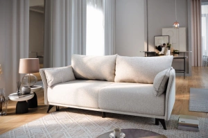 Nowoczesna sofa rozkładana EMMA z funkcją spania i pojemnikiem na pościel / szerokość 223 cm