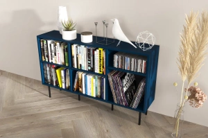 Otwarta komoda / regał w granatowym kolorze Dancan MIRKA / szer. 130 cm