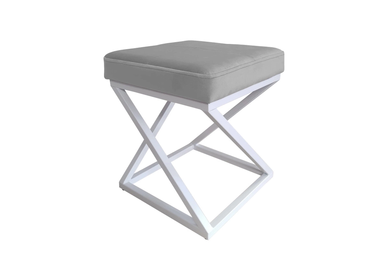 Tapicerowany puf DIXI na metalowych nogach / kolor tkaniny + podstawy do wyboru!