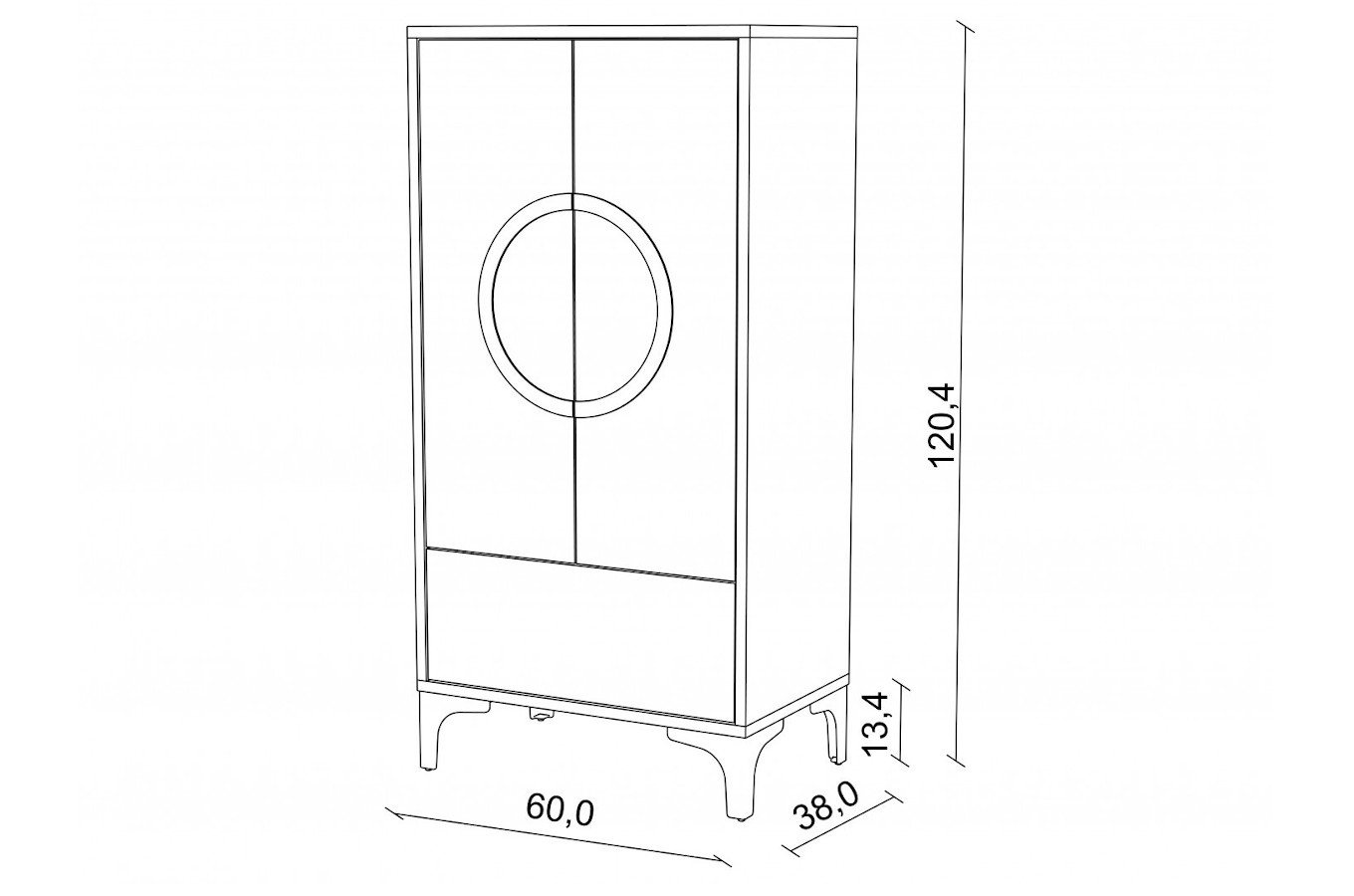 Biała wysoka nowoczesna komoda Dancan EVA połysk / szer. 60 cm