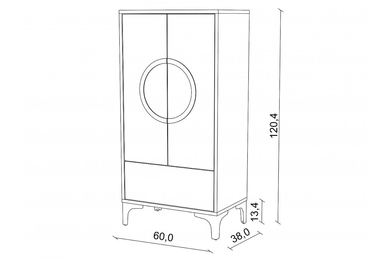 Czarna wysoka nowoczesna komoda Dancan EVA połysk / szer. 60 cm