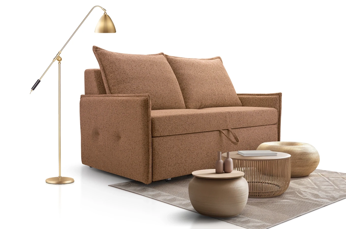 Nowoczesna rozkładana sofa DARIA z pojemnikiem na pościel