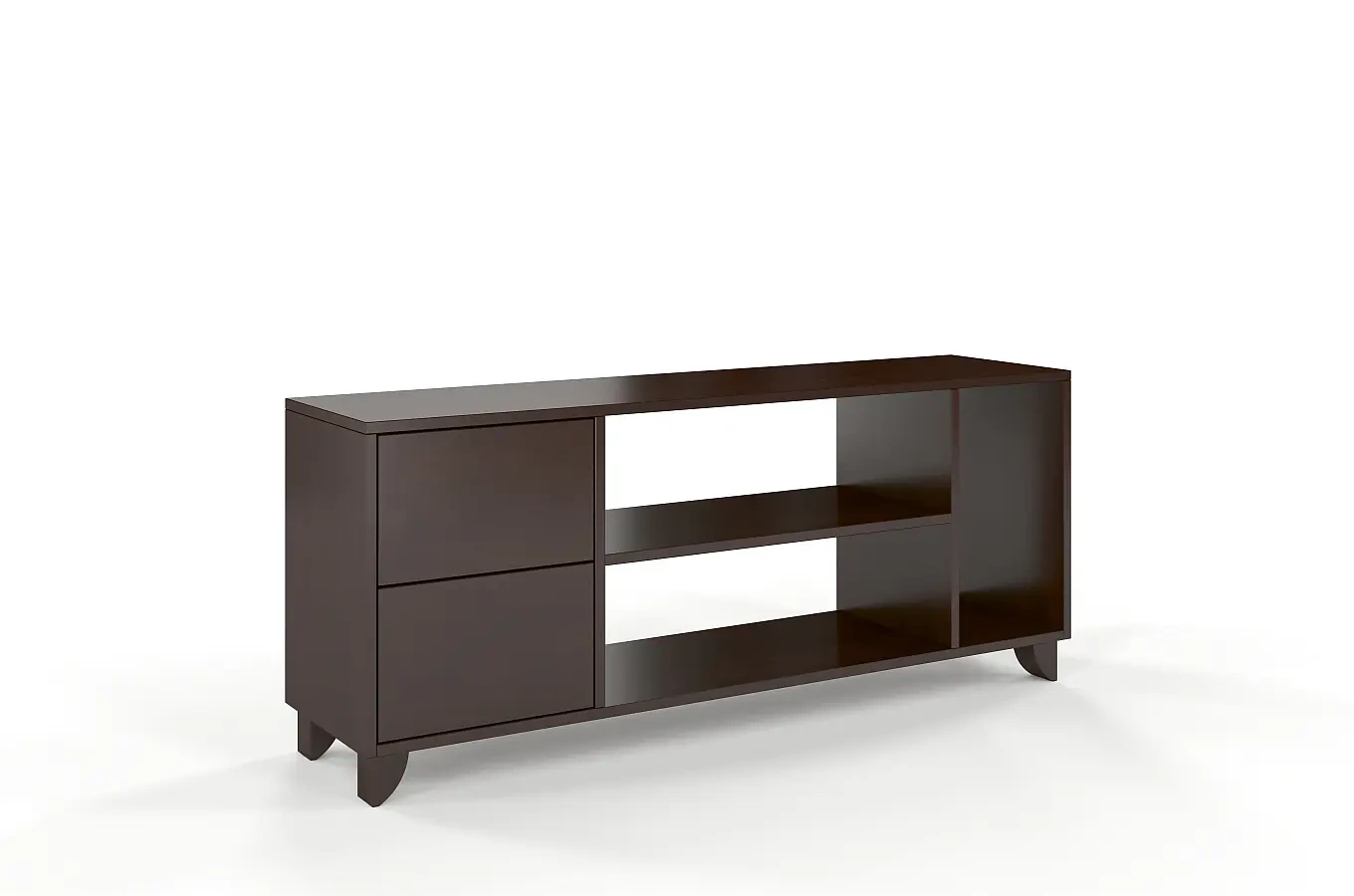 Drewniana szafka RTV bukowa Visby VIVECA na nóżkach / szer. 140 cm