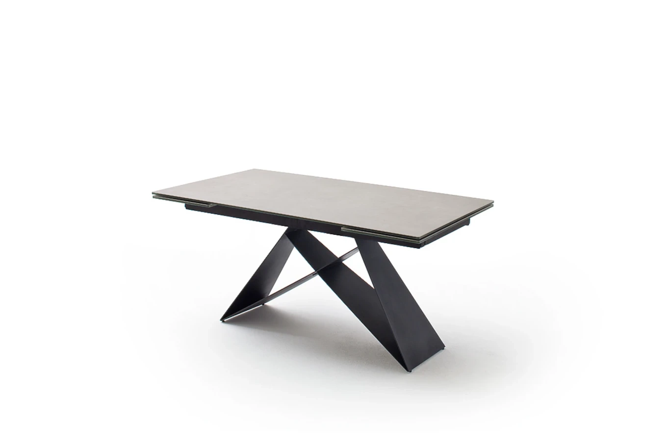 Nowoczesny rozkładany stół KOBE z ceramicznym blatem na metalowych nogach, kolor jasny szary / 160-240 x 90 cm