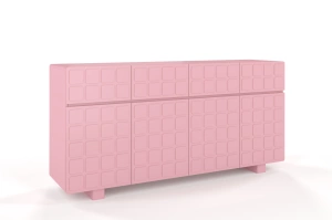 Nowoczesna komoda z frontami 3D Skandica CUBO LONG / kolor pudrowy róż / szer. 169 cm