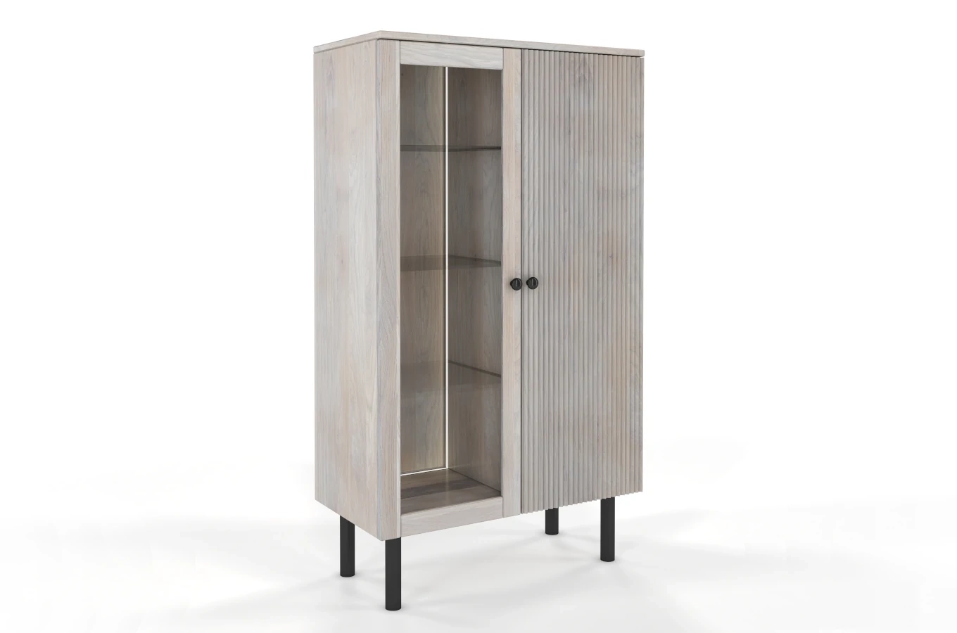 Witryna dębowa Visby NORVIK High / szer. 80 cm