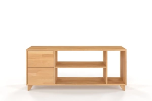 Drewniana szafka RTV bukowa Visby VIVECA na nóżkach / szer. 140 cm