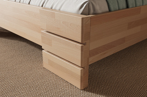 Łóżko drewniane bukowe Visby Sandemo High & LONG (długość + 20 cm)