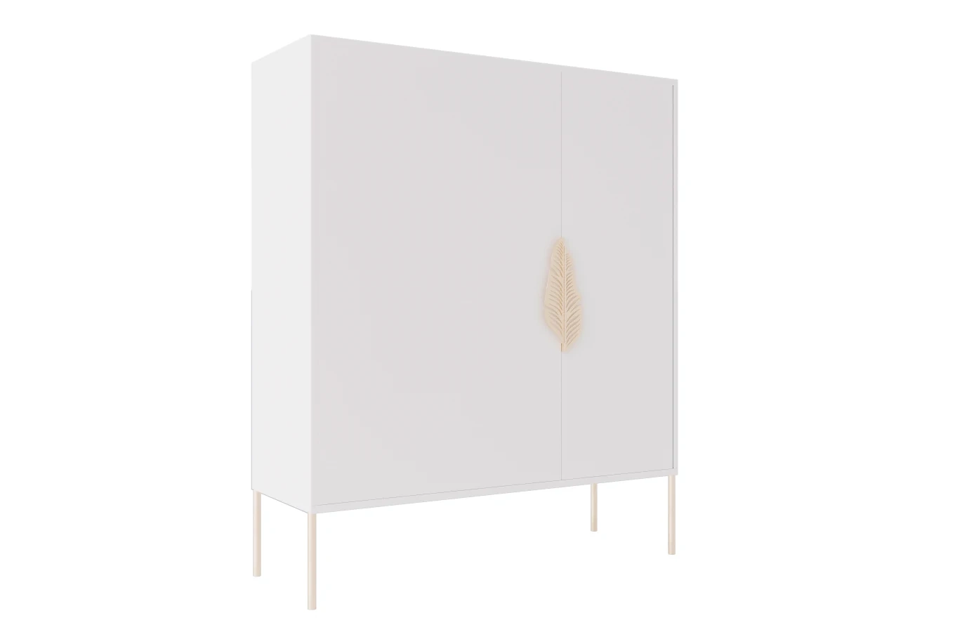 Biała komoda / szafka na buty Skandica MERLIN ze złotymi dodatkami / szer. 100 cm