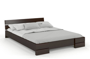 Łóżko drewniane sosnowe Visby Sandemo LONG (długość + 20 cm) / 180x220 cm, kolor palisander