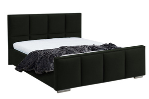 Klasyczne łóżko tapicerowane do sypialni ASPEN z przeszyciami