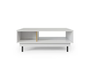 Elegancki biały stolik Dancan ARTEMISA ze złotymi dodatkami