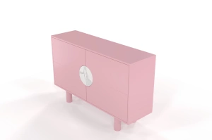 Nowoczesna komoda z marmurem Dancan ZOE 2D / kolor pudrowy róż / szer. 140 cm