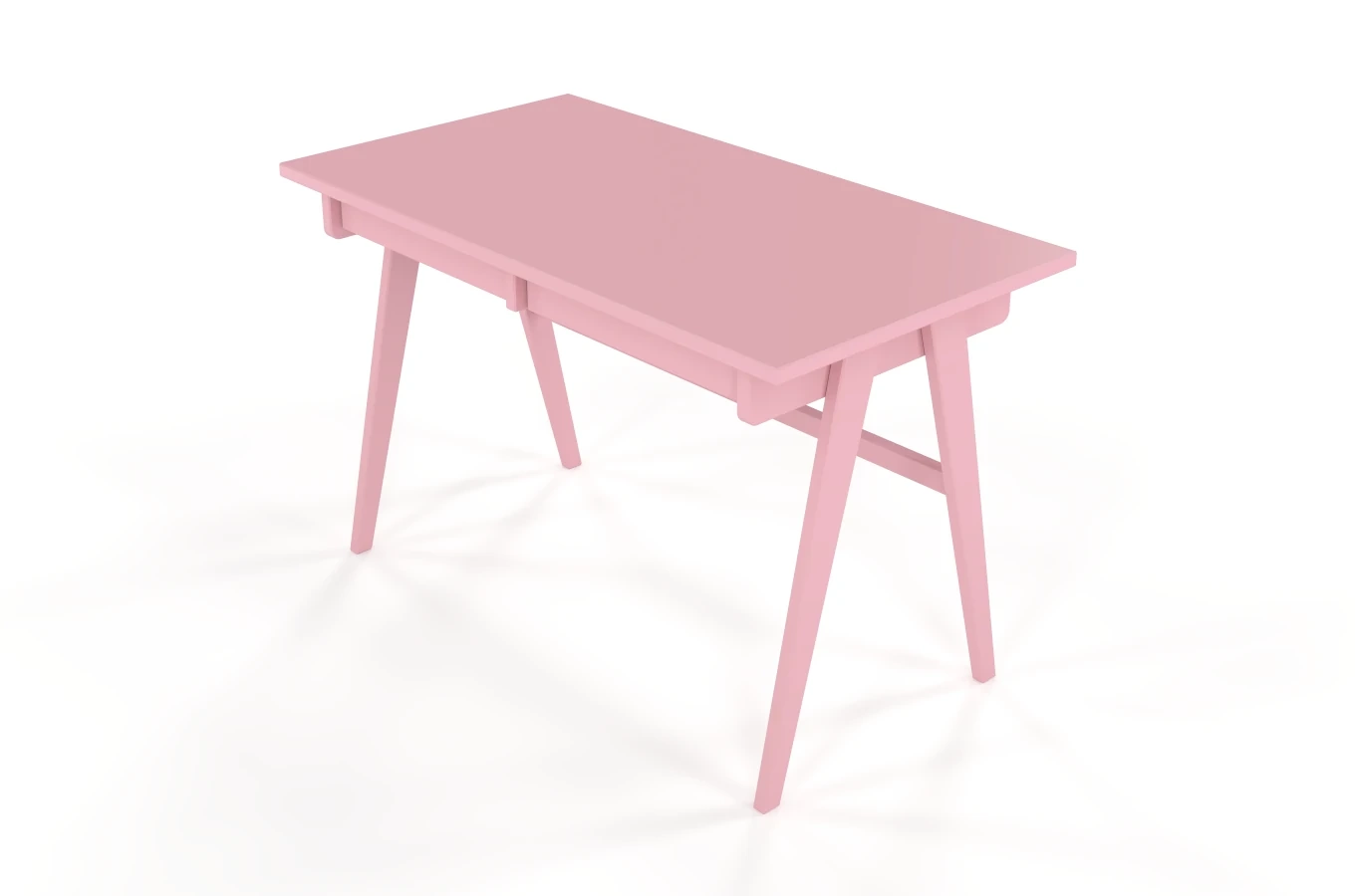 Drewniane biurko / toaletka z szufladami Visby EDDA / kolor pudrowy róż / 120x65 cm