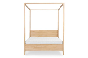 Łóżko drewniane bukowe z baldachimem Visby CANOPY / 120x200 cm, kolor naturalny
