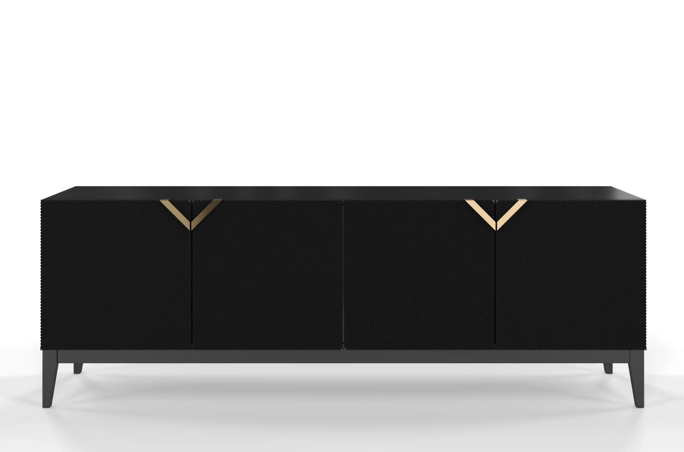 Drewniana komoda Visby DEMI LONG / kolor czarny / szer. 201,5 cm