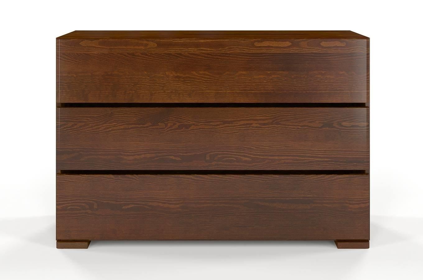 Drewniana komoda sosnowa Visby Sandemo 3S / kolor palisander