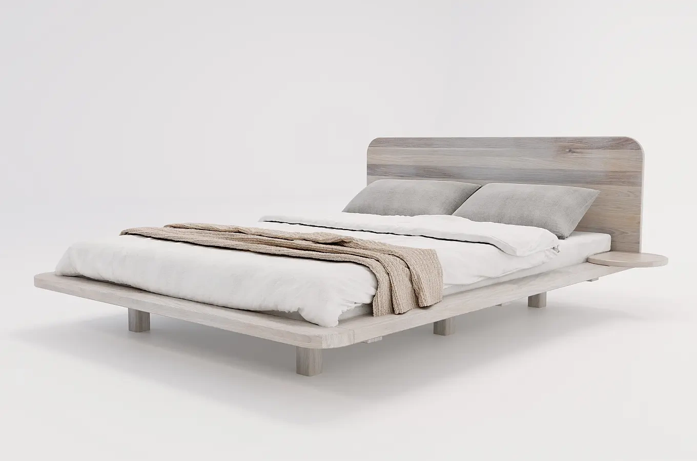 Łóżko lewitujące drewniane dębowe Skandica JAPANDIC