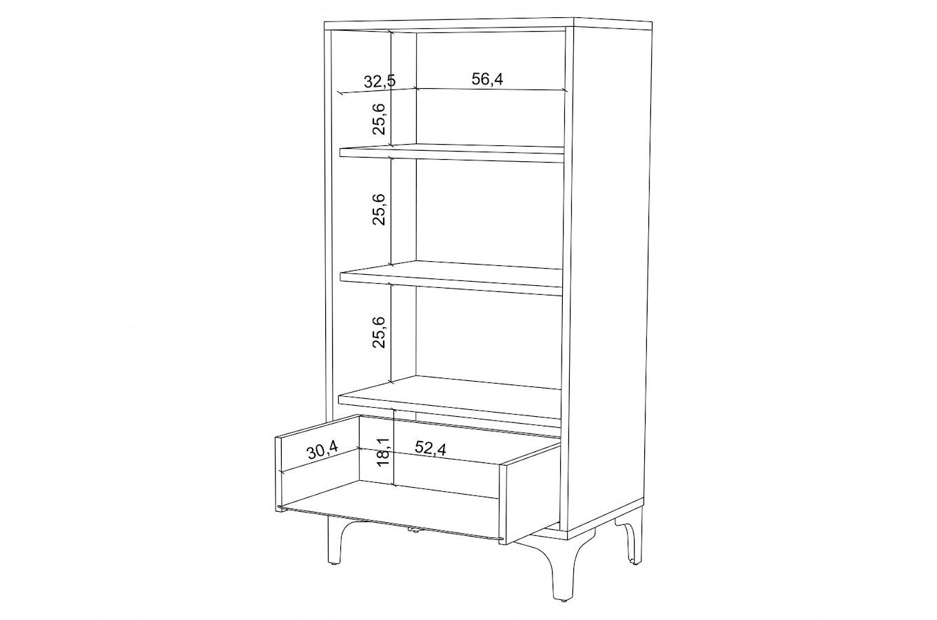 Biała wysoka nowoczesna komoda Dancan EVA połysk / szer. 60 cm