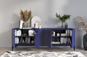 Drewniana komoda Visby DEMI LONG / kolor granat szlachetny / szer. 201,5 cm