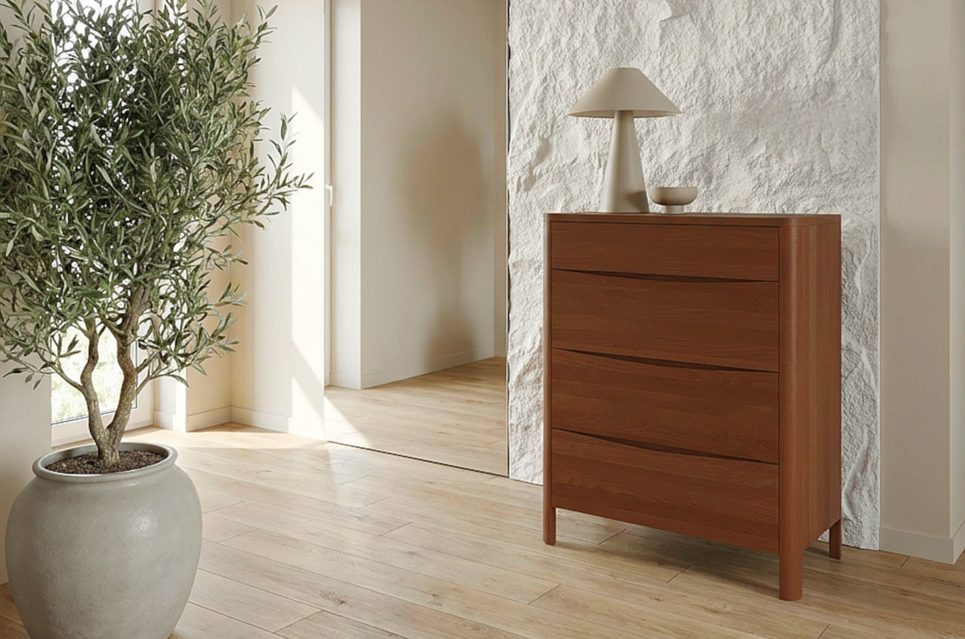 Drewniana komoda bukowa Visby MODENA 80 / kolor orzech