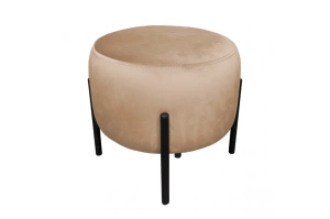 Tapicerowany okrągły puf OTTO na metalowych nogach / kolor tkaniny + podstawy do wyboru!