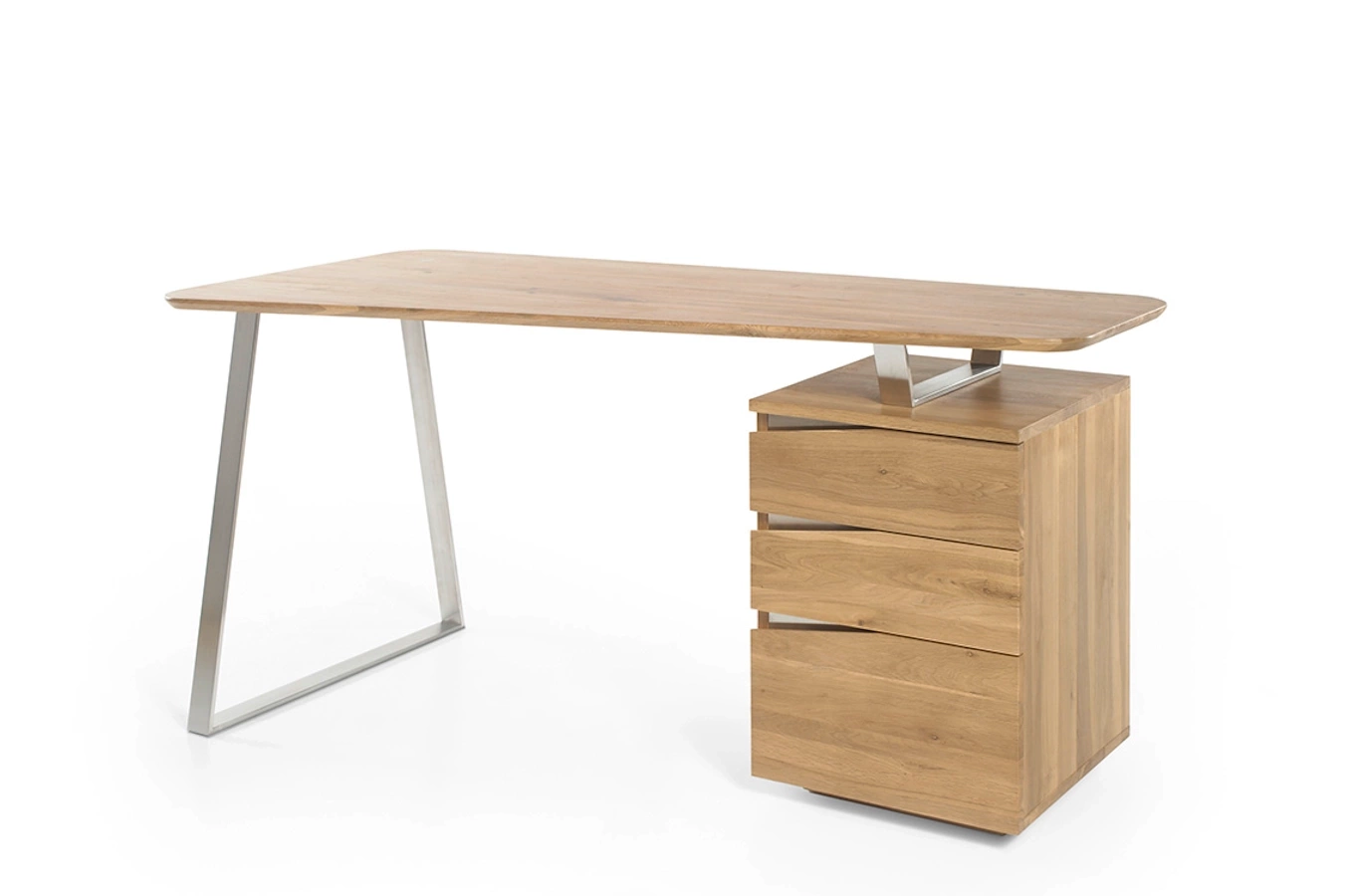 Nowoczesne dębowe biurko z szufladami TORI I / 150x67 cm